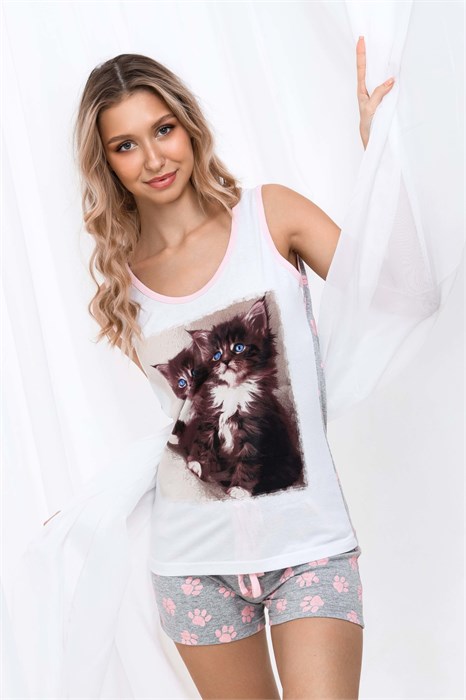 Пижама Два котенка шорты 1301 - фото 384685