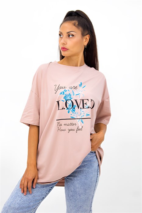 Модная футболка с цветами оверсайз, арт.2803 50950 - фото 394749