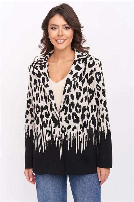 Жакет Текстильная Мануфактура Д 3303/1 черно-бежевый