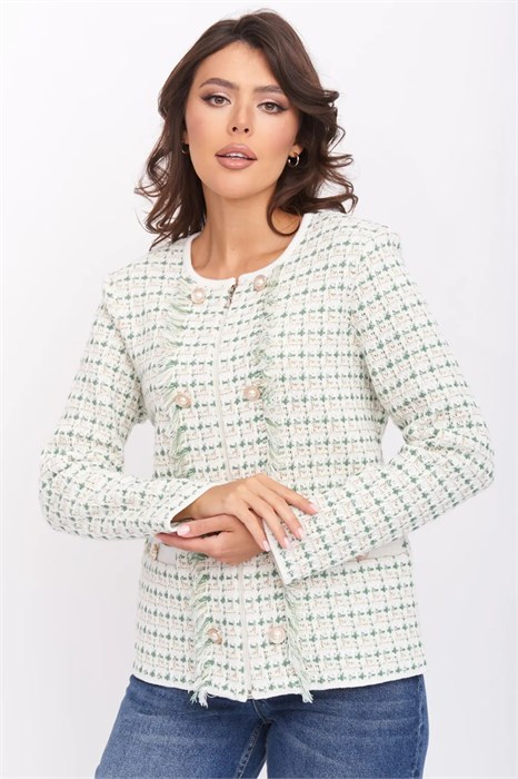 Жакет Текстильная Мануфактура Д 3302/молочно-зеленый