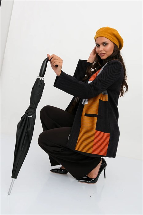 Жакет Текстильная Мануфактура Д 2649/сине-терракотовый