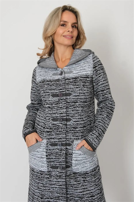 Кардиган Злата Стиль М 3423/ черн-бел