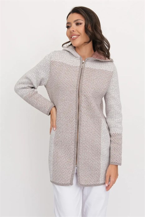 Кардиган Злата Стиль С 2065/кофейный микс