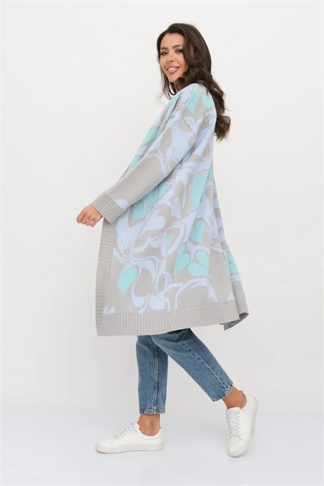 Кардиган Текстильная Мануфактура Д 3443/серо-голубой