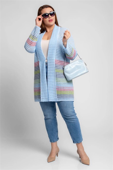 Кардиган Злата Стиль М 2860/ голубой микс