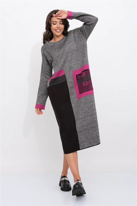 Платье М 3308/черный-фуксия М 3308/черный-фуксия