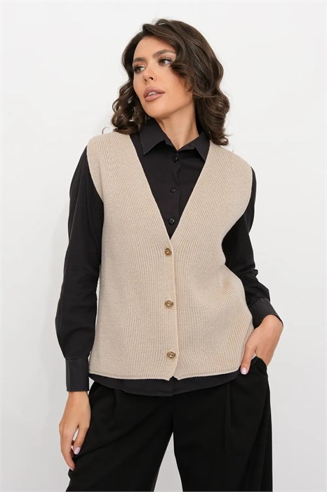 Жилет М 3319/бежевый М 3319/бежевый - фото 445105