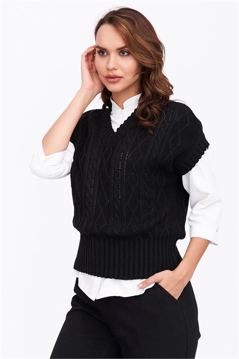 Жилет 351442/черный 351442/черный - фото 445163