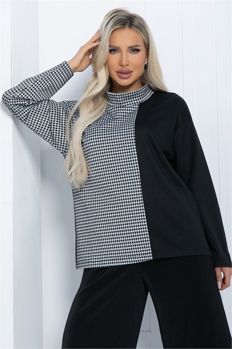 Блуза Элли (черно-белая) Б11305 Б11305