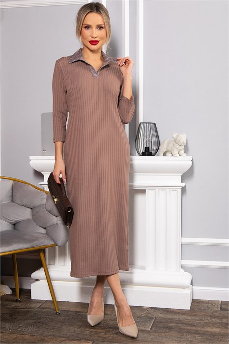 Платье трикотажное Каприччио (коричневое) П14591-10М П14591-10М - фото 445813