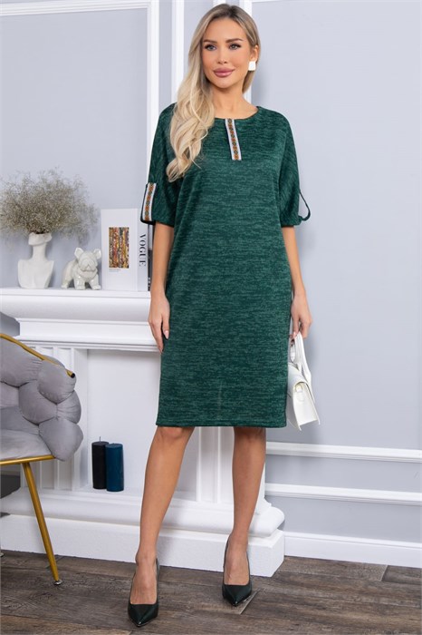 Платье трикотажное Кайла (зеленое) П14587-10М П14587-10М - фото 445906