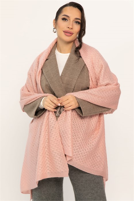 Вязаный палантин (пудра) ВП04-1М ВП04-1М - фото 446307