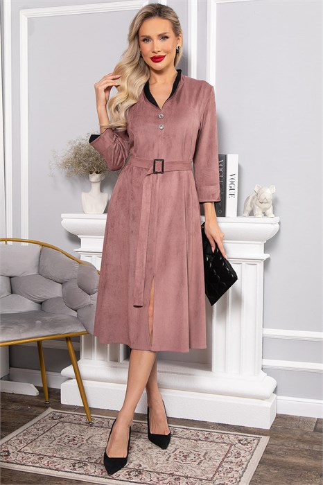 Платье замшевое Дарьяна НЬЮ (пыльная роза) П14651-18М П14651-18М - фото 446496