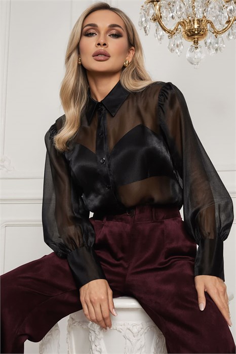 Блуза Вернисаж (черная) Б14320-33М Б14320-33М