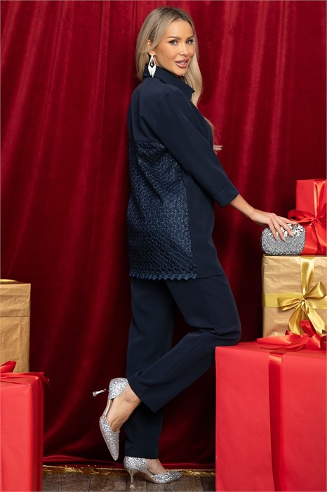 Костюм с брюками Ксанти НЬЮ (синий) К14502-3М К14502-3М