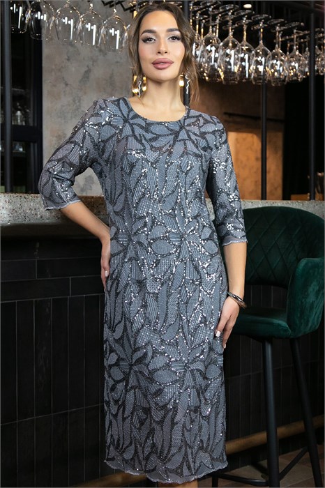 Платье Объятие ночи (серое) П11563 П11563 - фото 448974