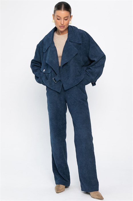 Брюки вельветовые Динара (синие) Б14629-39М Б14629-39М