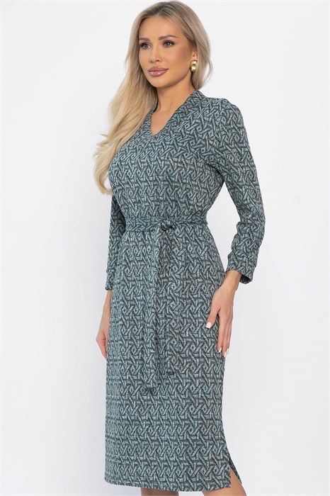 Платье с поясом Лаконичный стиль (мятное) П14518-19М П14518-19М