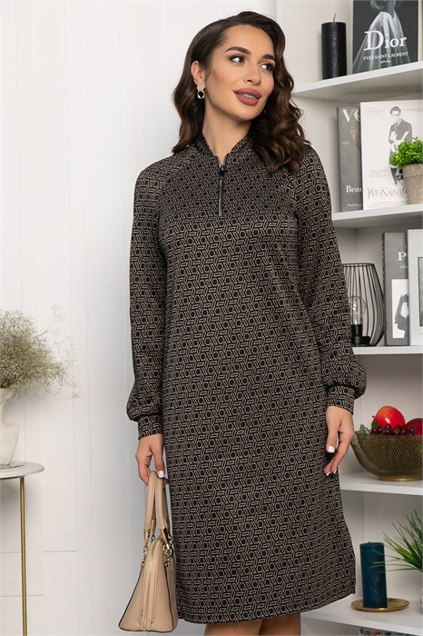 Платье Изящный образ (коричневое) П13749-19М П13749-19М