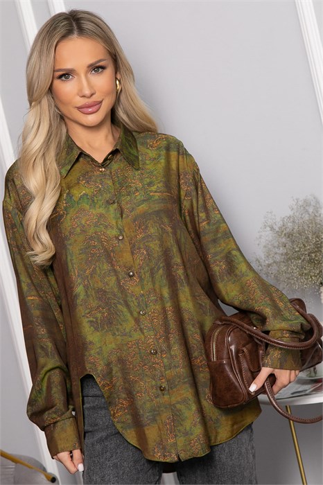 Блуза Тайна очарования (зеленая) Б14434-5М Б14434-5М