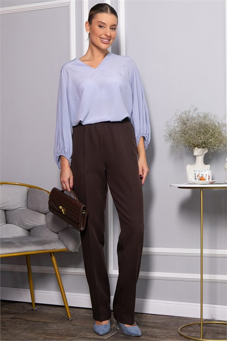 Брюки на резинке Эльда (коричневые) Б14332-9М Б14332-9М