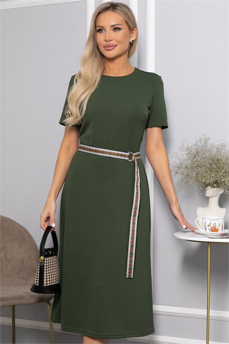 Платье трикотажное Парижанка (зеленое) П14415-10М П14415-10М - фото 450179