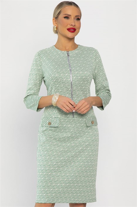 Платье Леди Мери НЬЮ (бежево-салатовое) П13667-19М П13667-19М