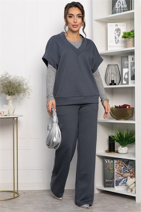 Костюм трикотажный Уютный шарм (серо-синий) К14251-5М К14251-5М