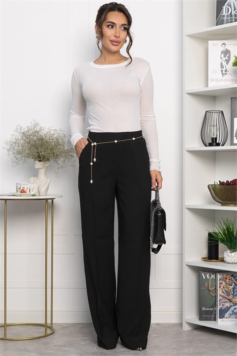 Брюки на резинке Лавриона (черные) Б14262-18М Б14262-18М