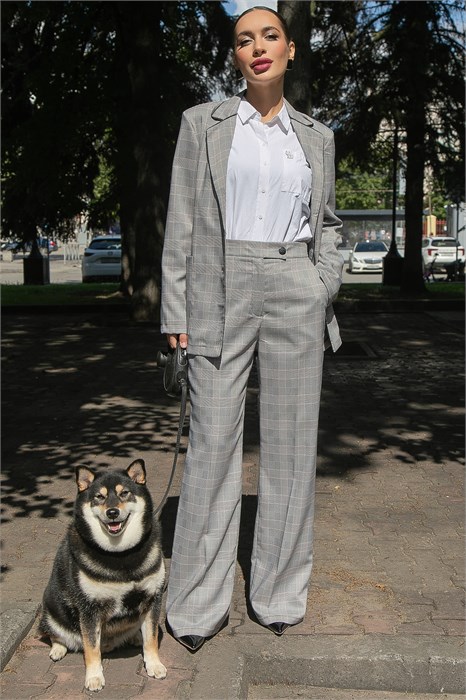 Брюки Брайн (серые/клетка) Б14105-34М Б14105-34М