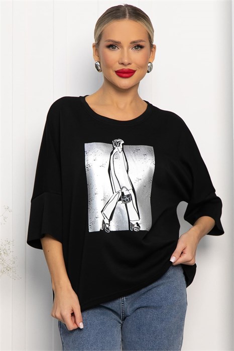 Блуза Фауст (черная) Б14202-20М Б14202-20М