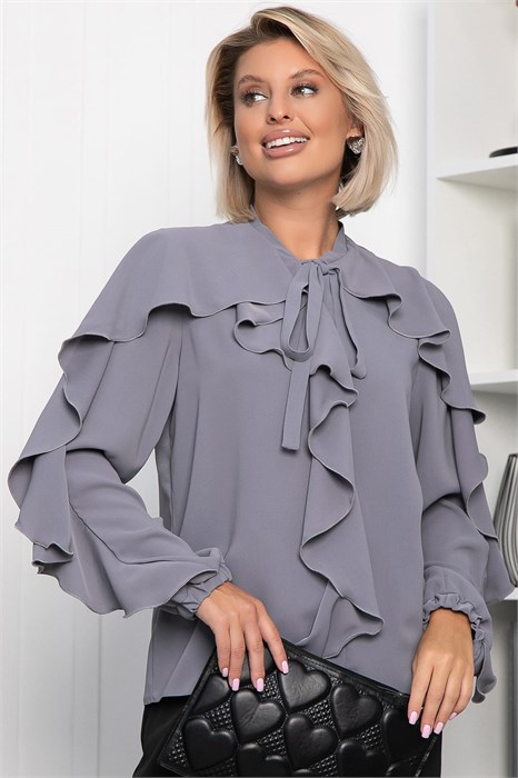 Блуза Дыхание осени (серая) Б14186-5М Б14186-5М