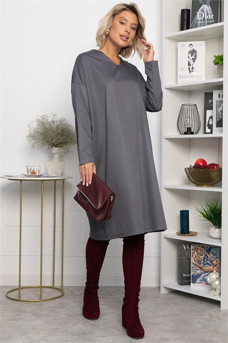 Платье Хюгге (темно-серое) П14121-25М П14121-25М