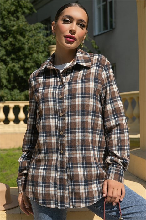 Рубашка Денни (коричневая) Б14144-7М Б14144-7М