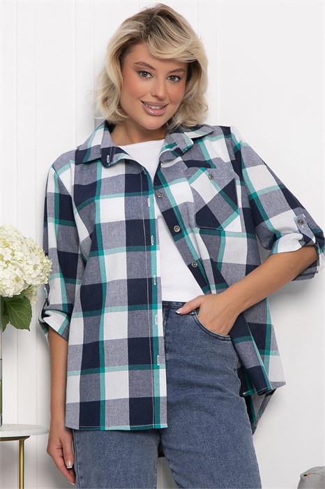 Рубашка Аланта (бело-синяя) Б14035-18М Б14035-18М