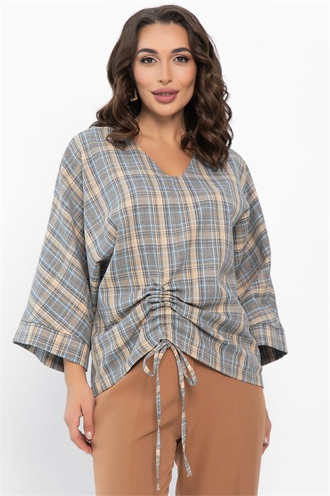 Блуза Ватсон (серо-бежевая) Б14150-12М Б14150-12М