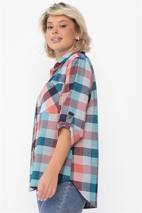 Рубашка Аланта НЬЮ (зелено-оранжевая) Б14038-18М Б14038-18М