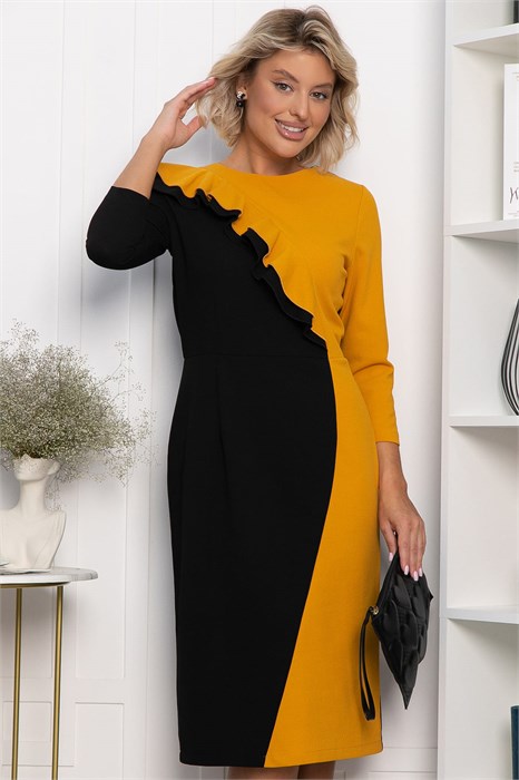 Платье Эванесса (черно-желтое) П12748-35М П12748-35М