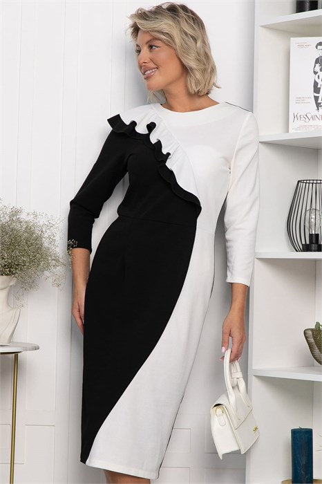 Платье Эванесса (черно-белое) П12747-35М П12747-35М