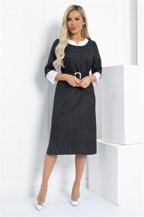 Платье Нежный акцент (черно-белое) П12829-18М П12829-18М