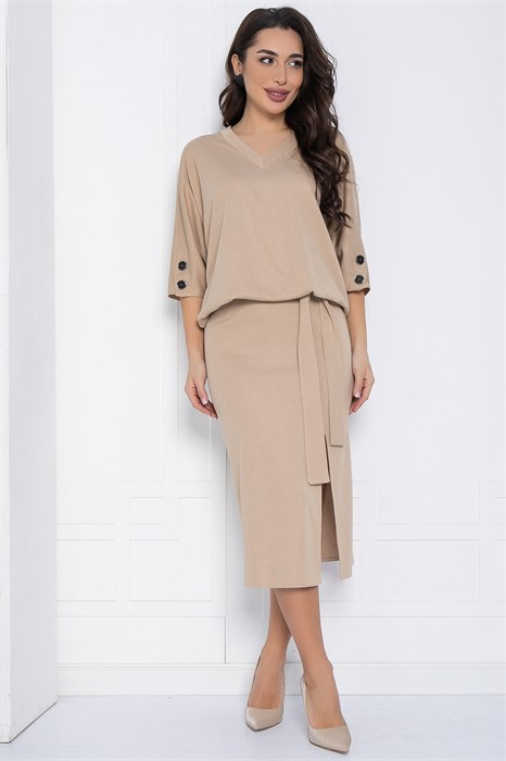 Платье Вэнсдей (бежевое) П12577-4 П12577-4