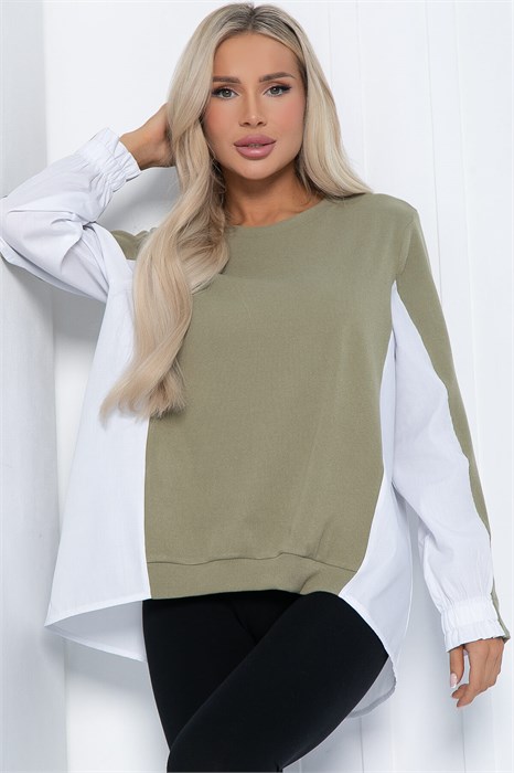 Джемпер Адина (оливково-белый) Б12209-5 Б12209-5