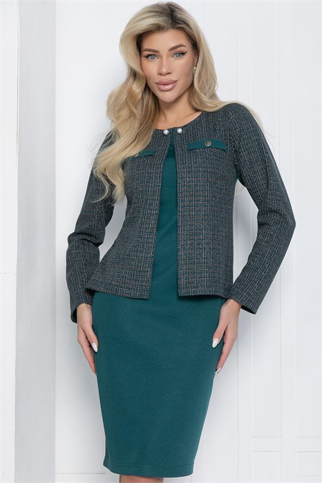 Платье Грэйс НЬЮ (зелено-бежевое) П12458-18 П12458-18