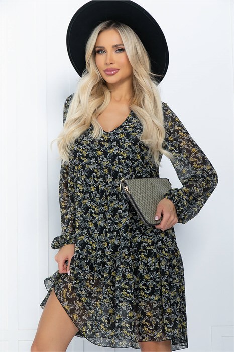 Платье Виорика (черно-желтое) П11726 П11726