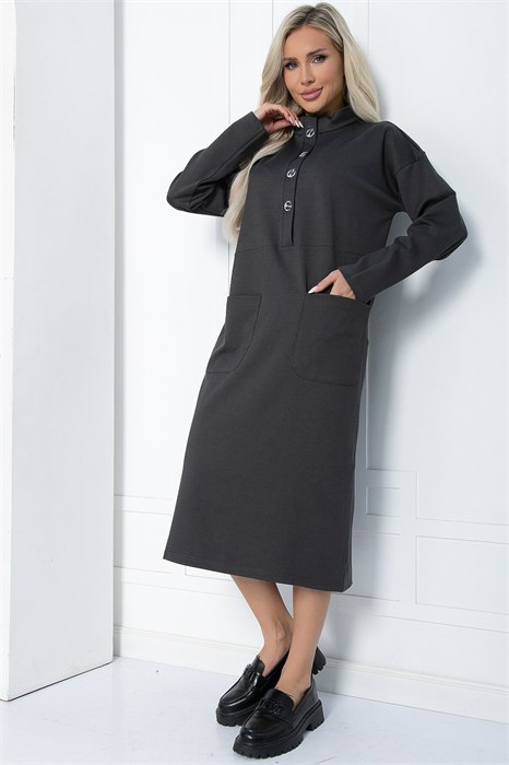 Платье Стильная осень (серое) П11436 П11436