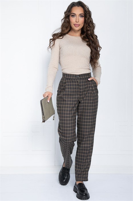 Брюки Леди Гамильтон (серо-коричневые) Б11322 Б11322