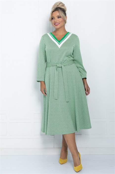 Платье Осенняя история (светло-зеленое) П11226 П11226
