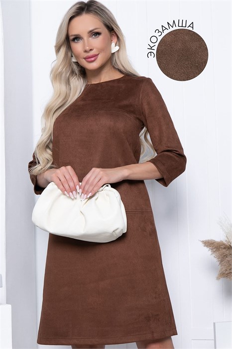 Платье Элегантная простота (коричневое) П11266 П11266