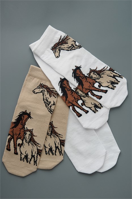 Носки женские Лошадки (набор 3 пары) 56895