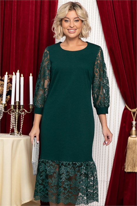 Платье с кружевом Властилина (зеленое) П14732-48М П14732-48М